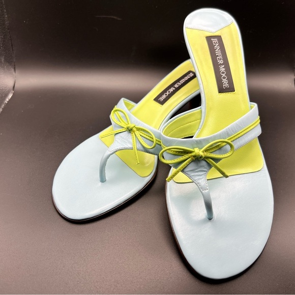 NWOT Jennifer Moore Women's Light Blue and Lime Sandals - Picture 1 of 5